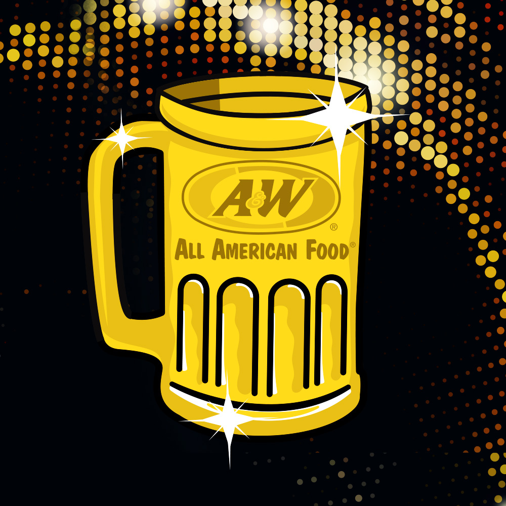 Golden A&W Root Beer Mug